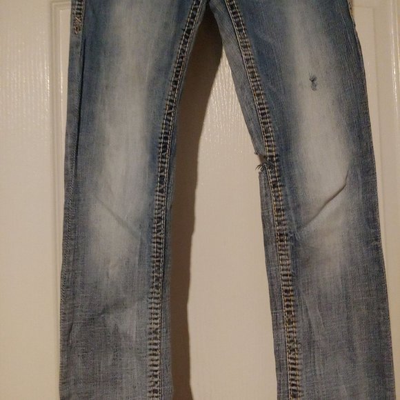 Rock Revival Boris Midrise Straight Leg Denim Jeans 26 - Picture 3 of 16